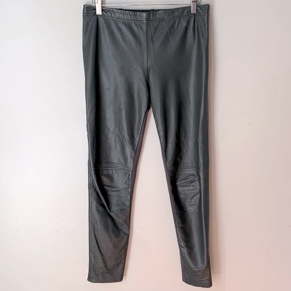 Guess by Marciano size 8 grey lamb leather leggings - Picture 2 of 14